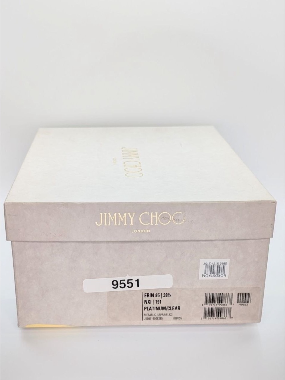 New w/ BoxJimmy Choo “Erin 85” Platinum Leather Slingback Heels Authentic 38.5 - Picture 11 of 16